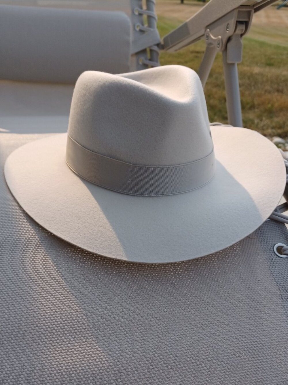 NWOT rag & bone Zoe Wool Felt Fedora Size Medium Color Light Grey - Picture 4 of 6